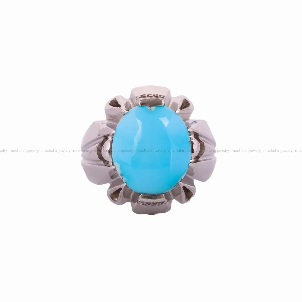 انگشتر فیروزه عجمی مردانه کد 4683