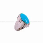 انگشتر فیروزه عجمی مردانه کد 4684