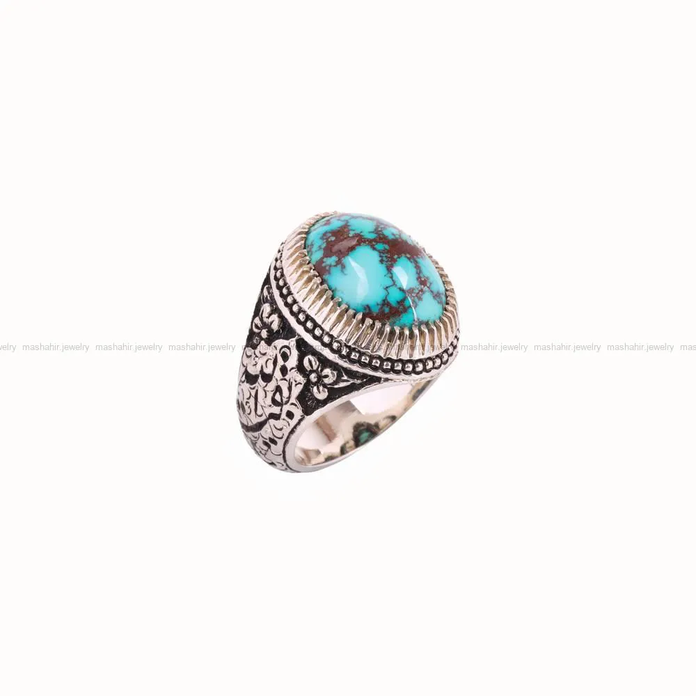 انگشتر فیروزه شجری مردانه کد 4691