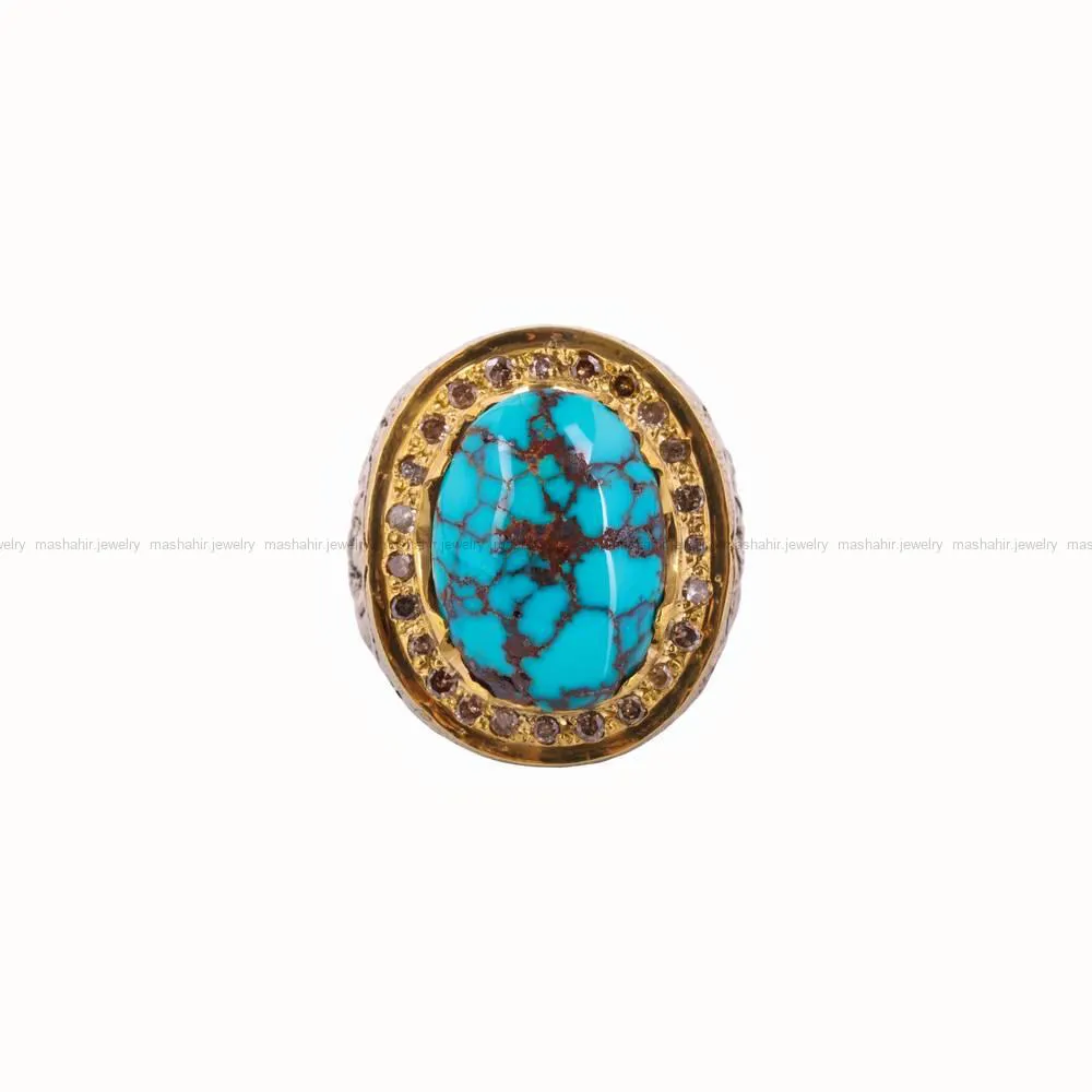 انگشتر فیروزه شجری مردانه کد 4692