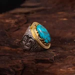 انگشتر فیروزه شجری مردانه کد 4699