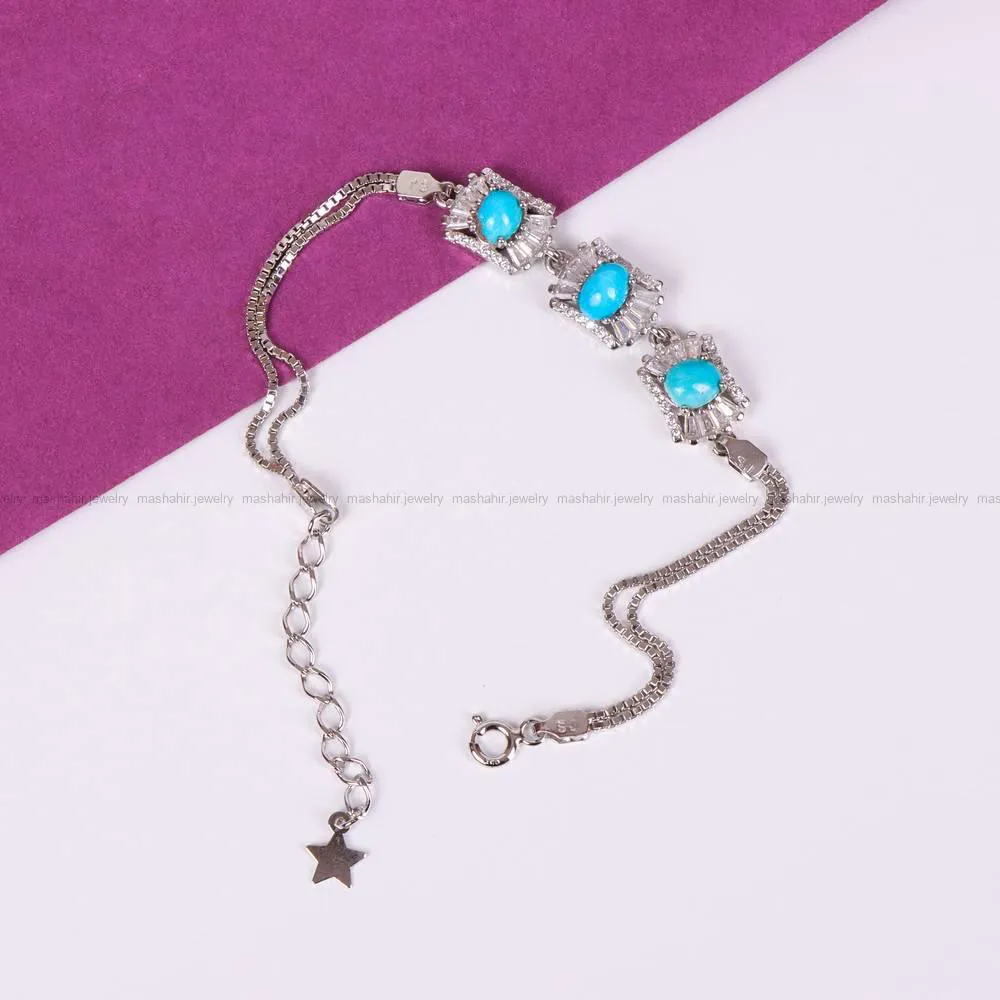 دستبند فیروزه زنانه کد 4797