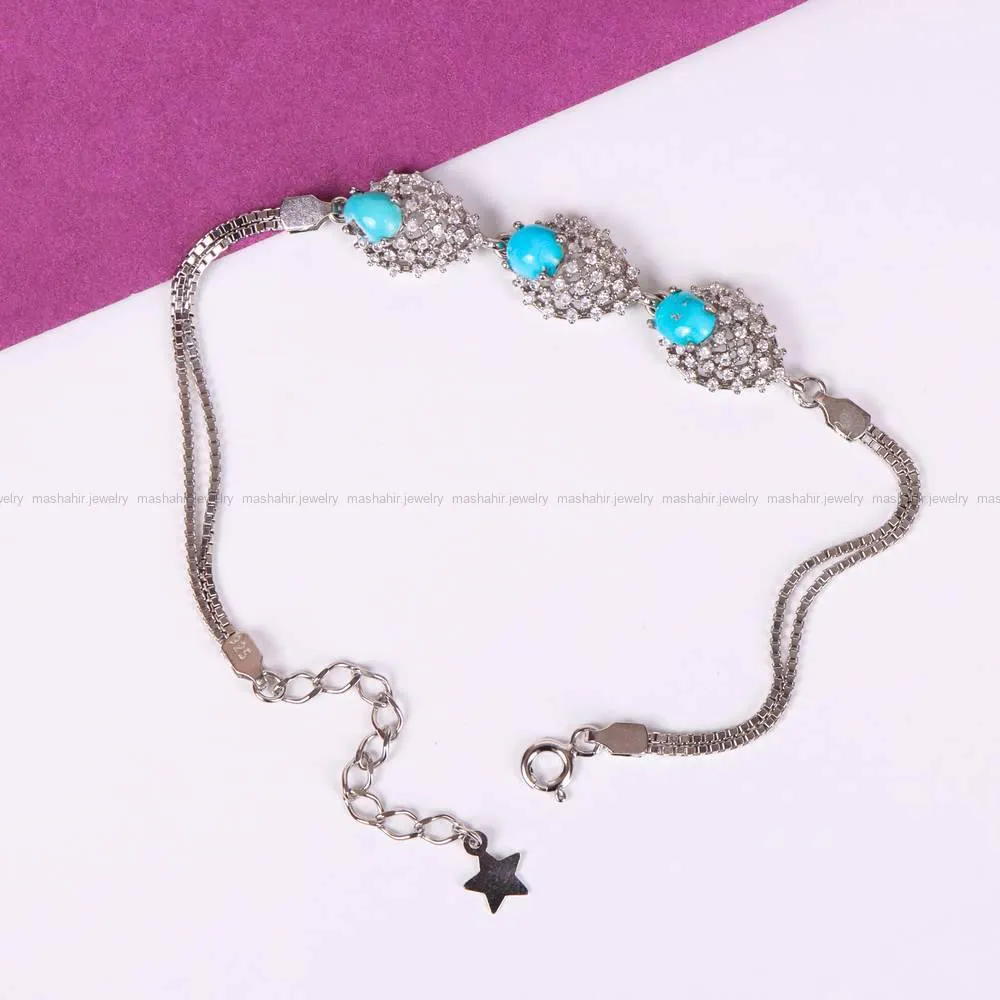 دستبند فیروزه زنانه کد 4799