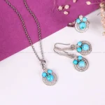 نیم ست فیروزه زنانه کد 4807