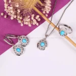 نیم ست فیروزه زنانه کد 4808