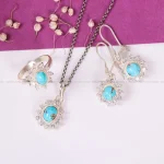 نیم ست فیروزه زنانه کد 4809