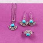 نیم ست فیروزه زنانه کد 4811