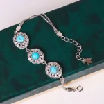 دستبند فیروزه زنانه کد 4815
