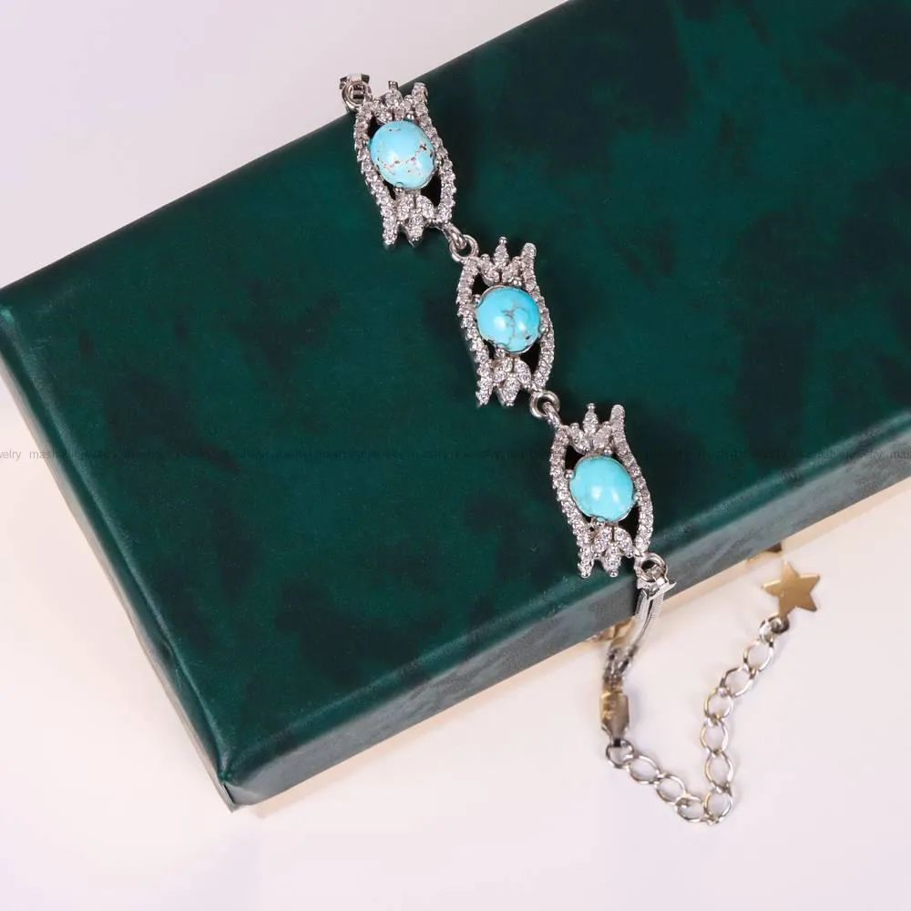 دستبند فیروزه زنانه کد 4816