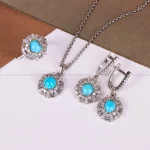 نیم ست فیروزه زنانه کد 4821