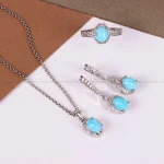 نیم ست فیروزه زنانه کد 4824