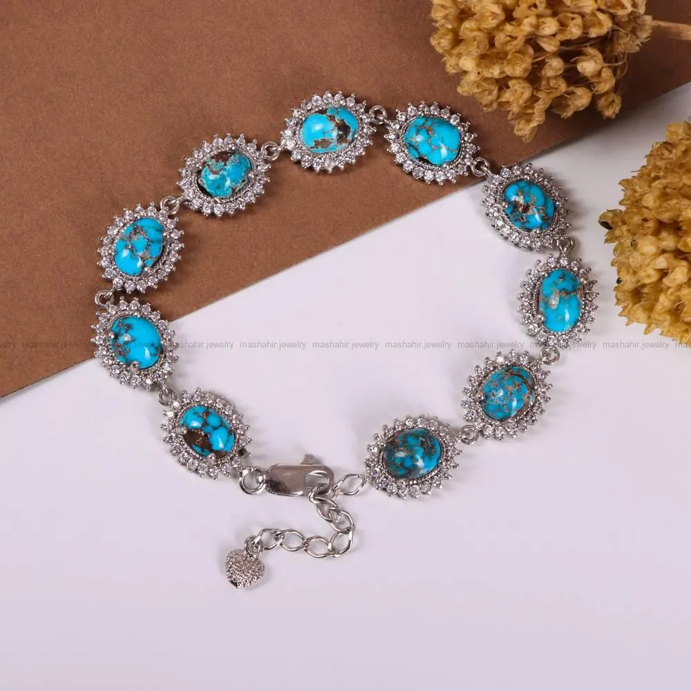 دستبند فیروزه زنانه کد 4827