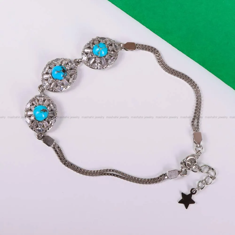 دستبند فیروزه زنانه کد 4830