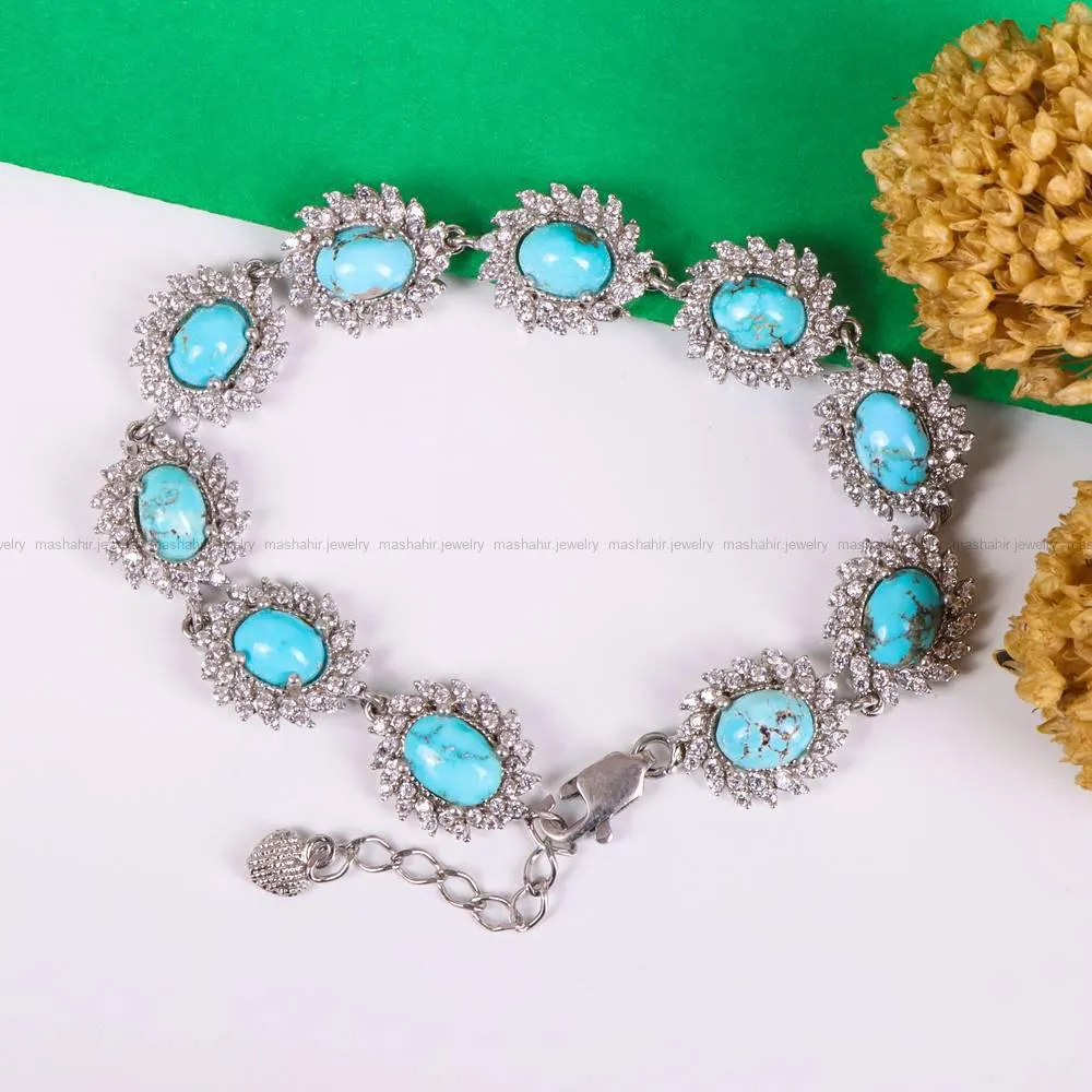 دستبند فیروزه زنانه کد 4831