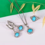 نیم ست فیروزه زنانه کد 4832