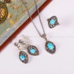 نیم ست فیروزه زنانه کد 4889