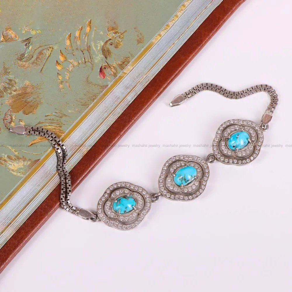 دستبند فیروزه زنانه کد 4891