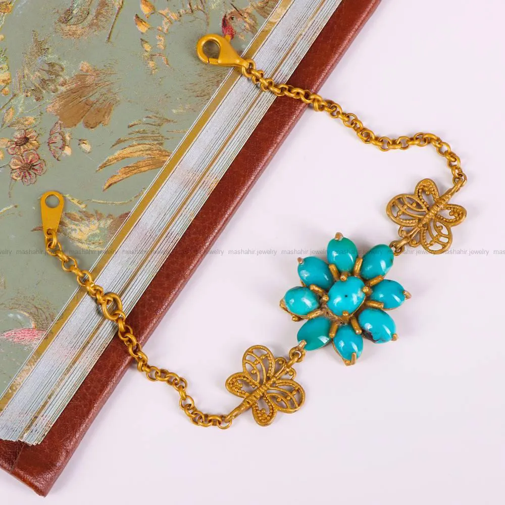 دستبند فیروزه زنانه کد 4892