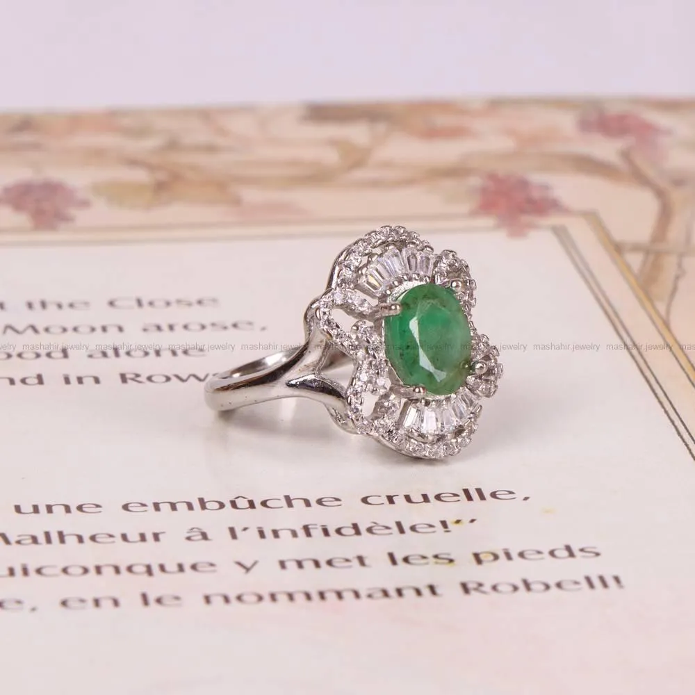 انگشتر زمرد زنانه کد 4908