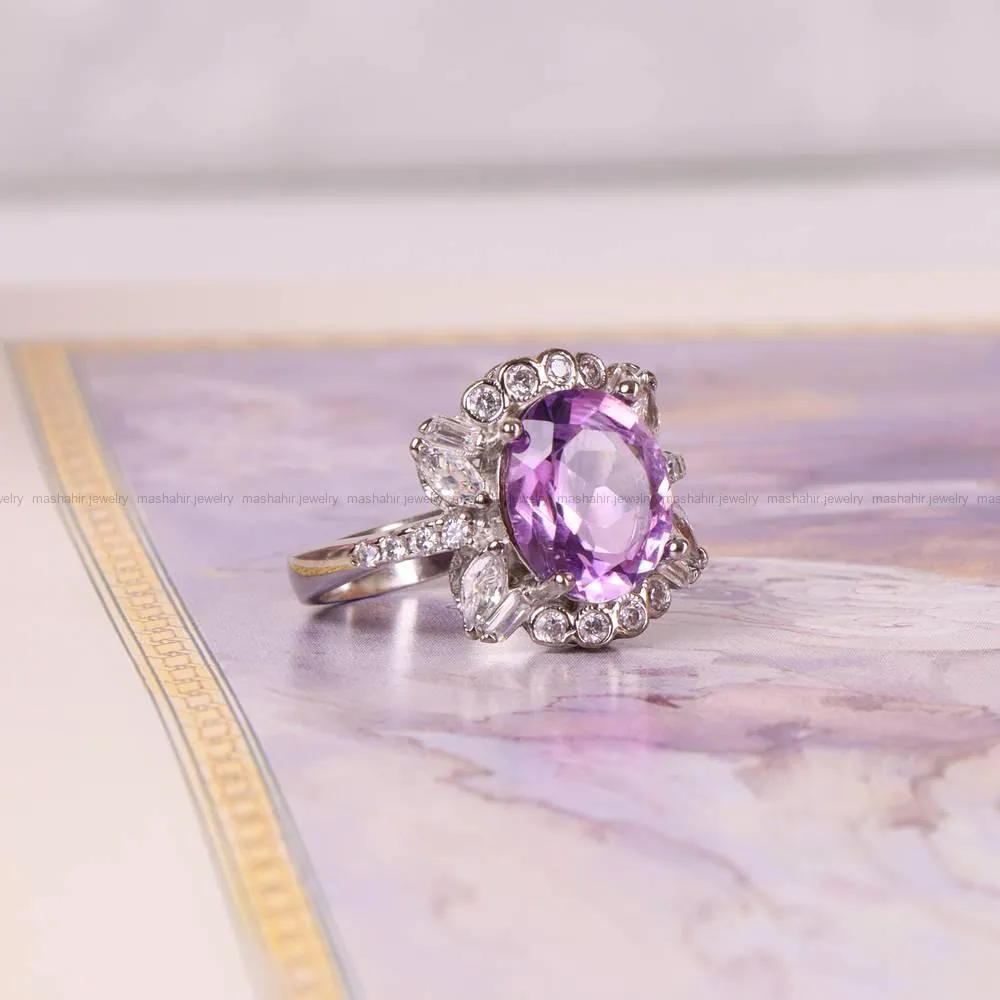 انگشتر آمیتیست زنانه کد 4913