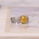 انگشتر ياقوت زرد زنانه کد 4914