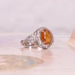 انگشتر توپاز پرتقالي زنانه کد 4915