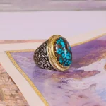 انگشتر فیروزه شجری مردانه کد 4790