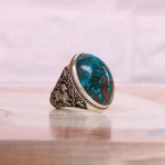 انگشتر فیروزه شجری مردانه کد 4792