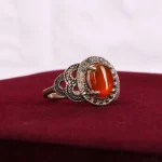 انگشتر عقیق زنانه کد 4929