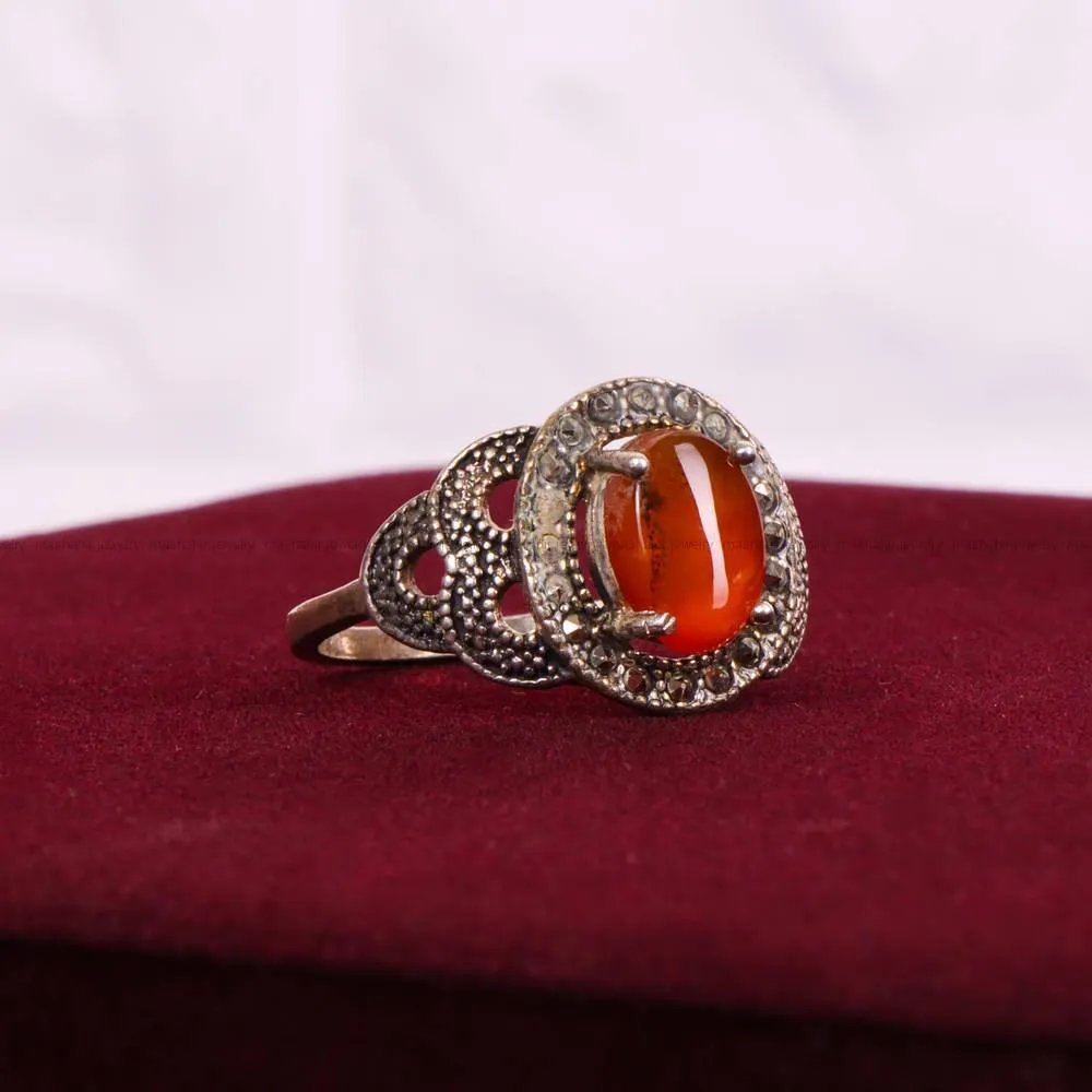 انگشتر عقیق زنانه کد 4929