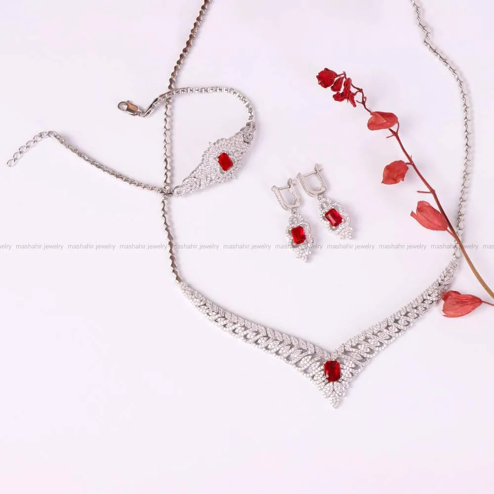 سرویس طرح یاقوت سرخ زنانه کد 4935