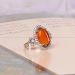انگشتر عقیق زنانه کد 4956