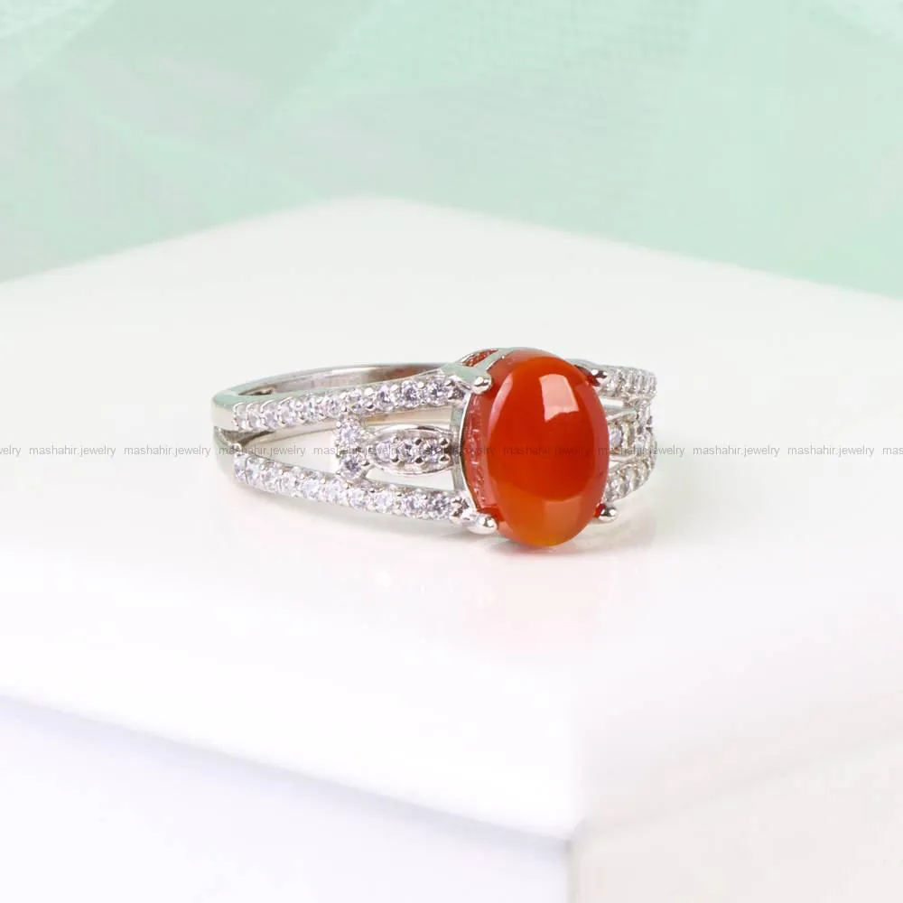 انگشتر عقیق زنانه کد 4969