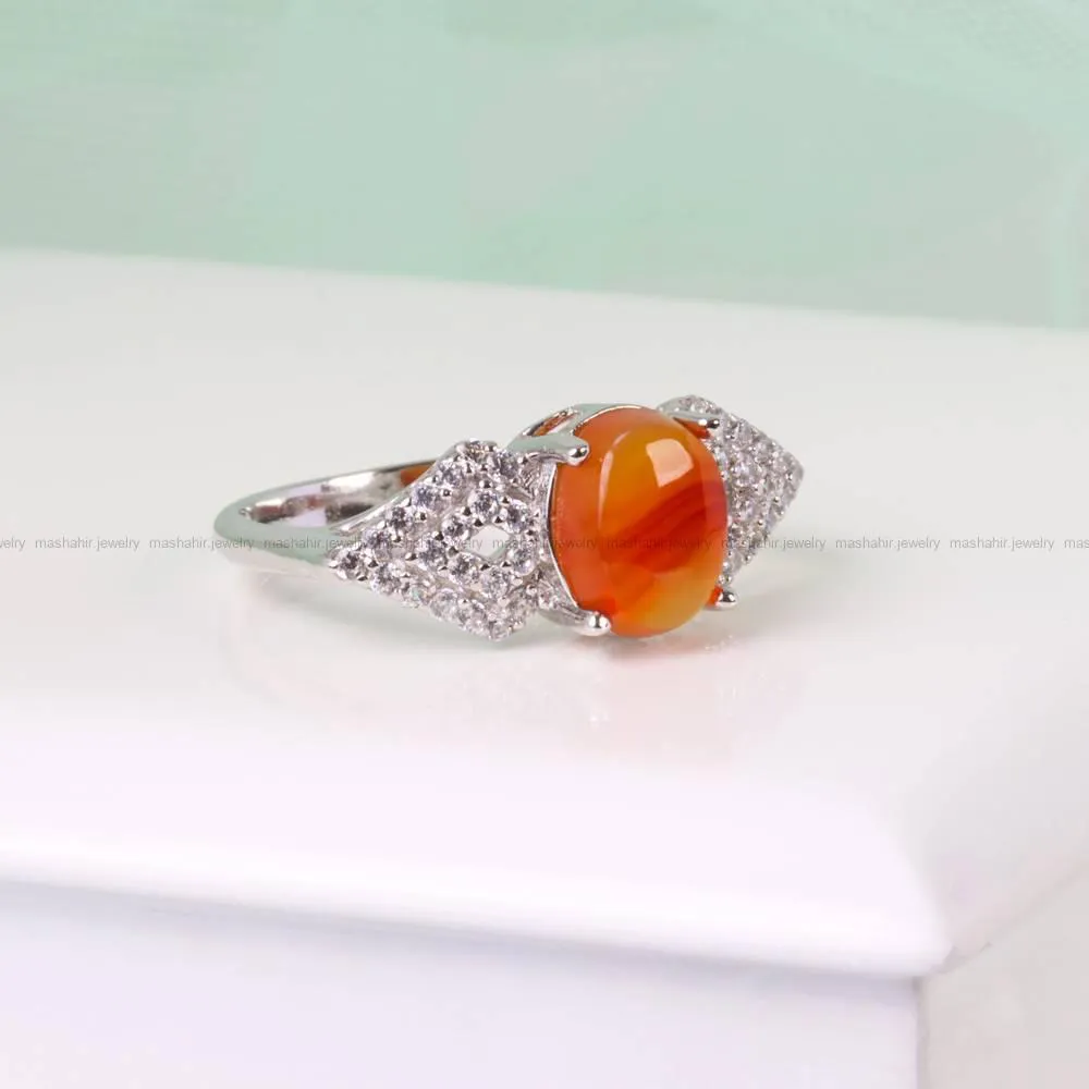 انگشتر عقیق زنانه کد 4971