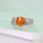 انگشتر عقیق زنانه کد 4975