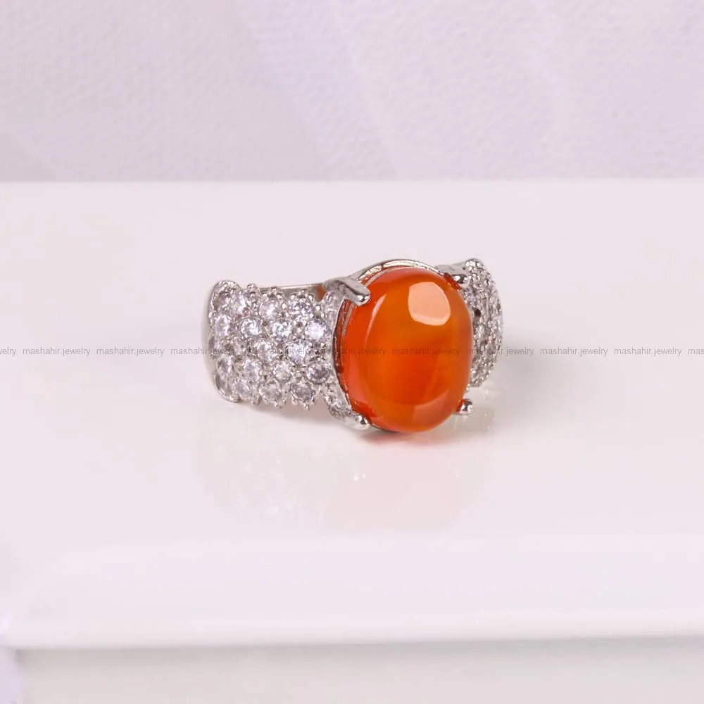 انگشتر عقیق زنانه کد 4977