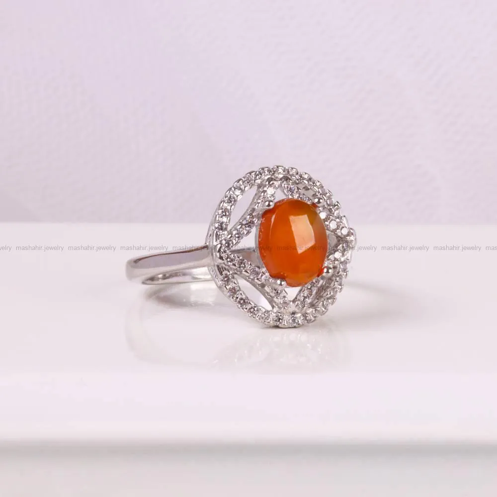 انگشتر عقیق زنانه کد 4978