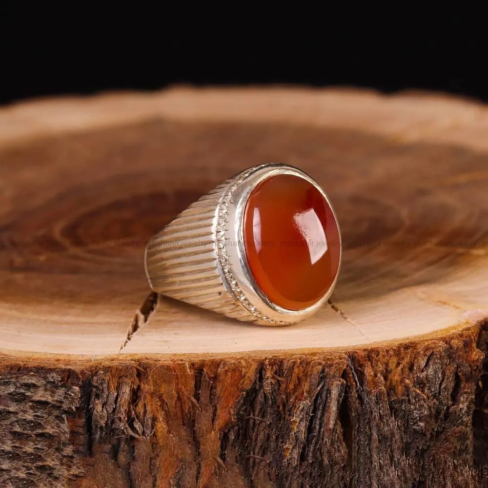 انگشتر عقیق یمن مردانه کد 5108