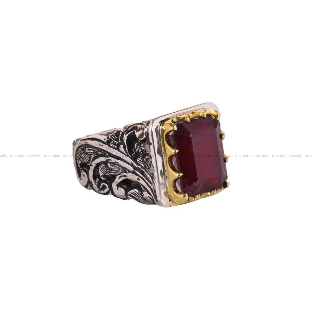 انگشتر یاقوت سرخ مردانه کد 5017