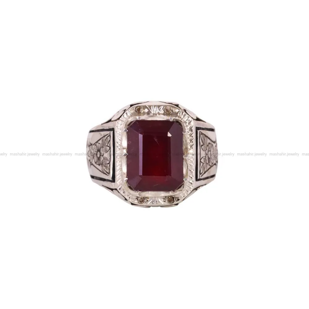 انگشتر یاقوت سرخ مردانه کد 5036