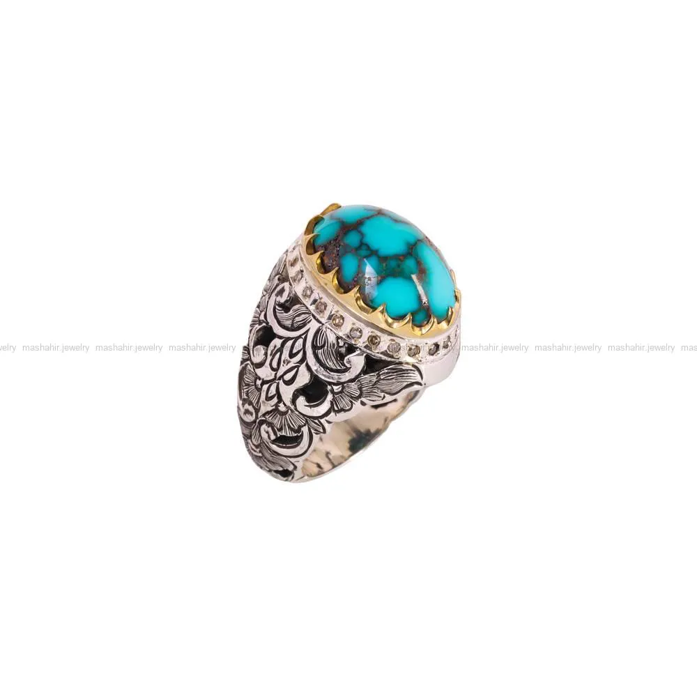 انگشتر فیروزه شجری مردانه کد 5061