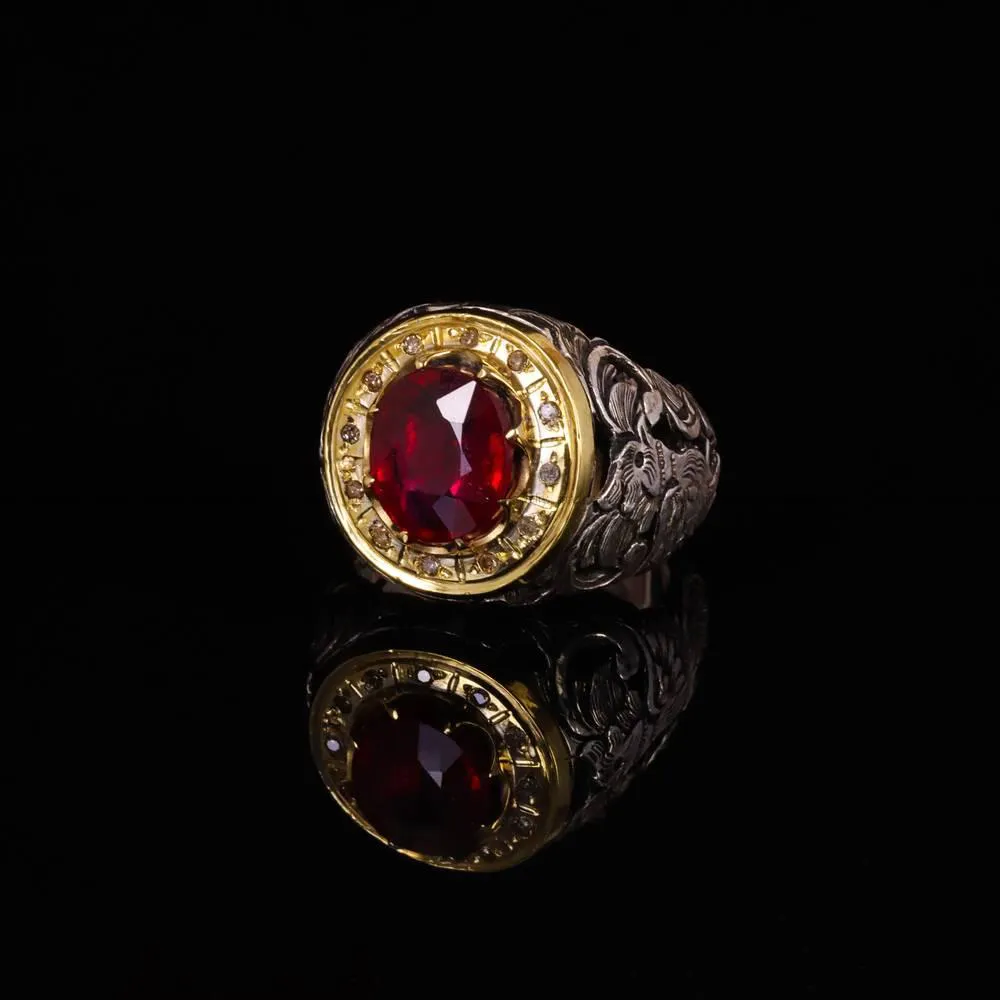 انگشتر یاقوت سرخ مردانه کد 5012