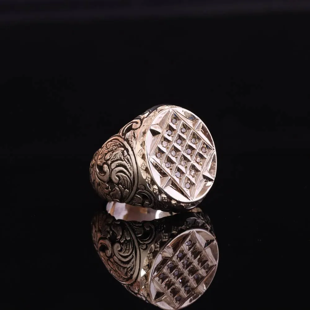 انگشتر صفحه برلیان مردانه کد 5016