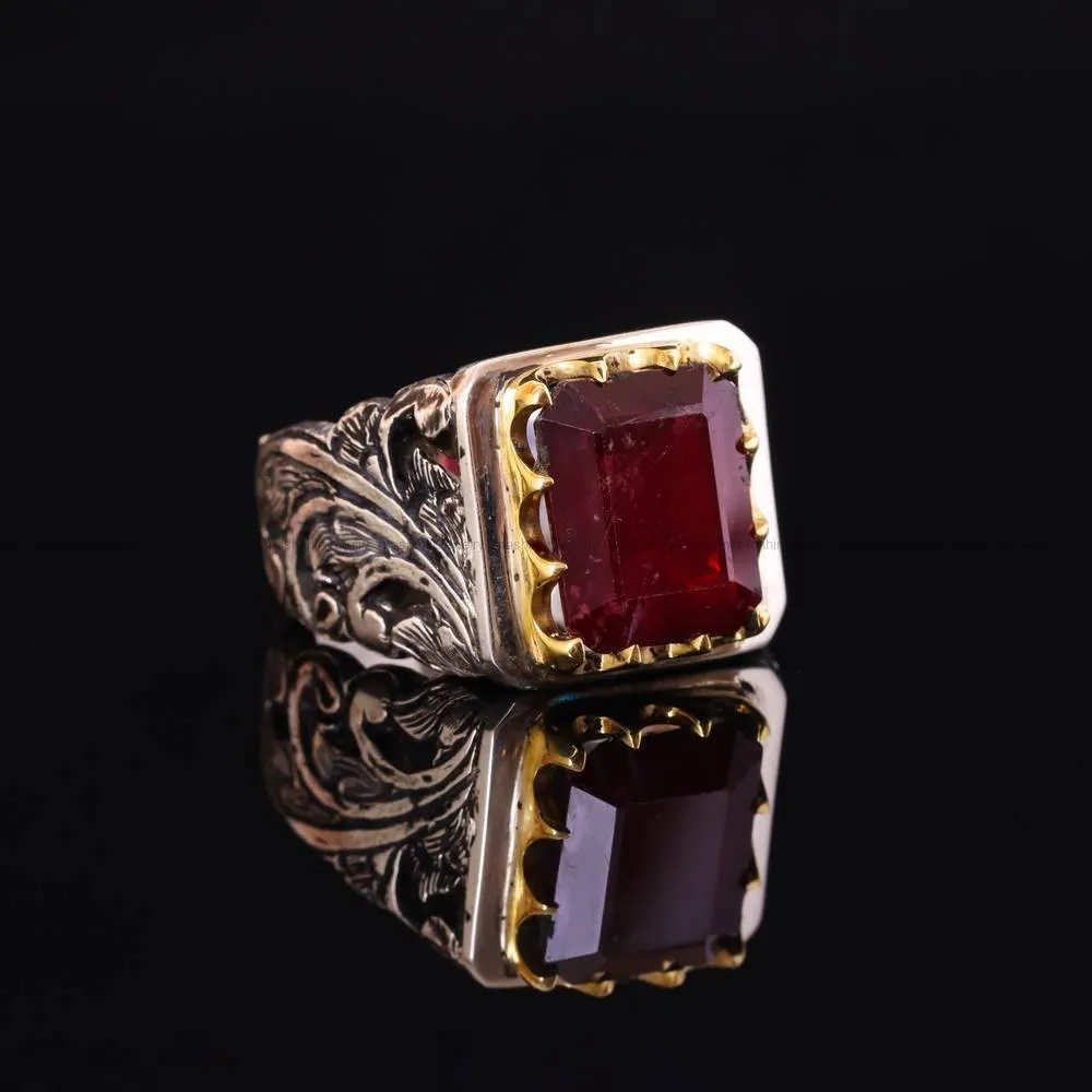 انگشتر یاقوت سرخ مردانه کد 5017