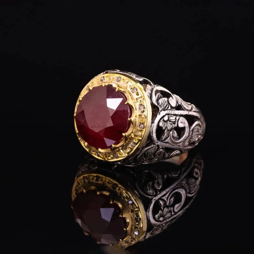 انگشتر یاقوت سرخ مردانه کد 5018