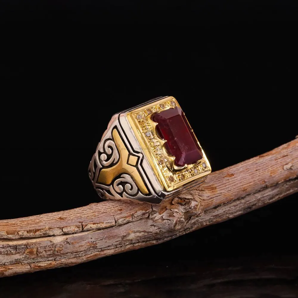 انگشتر یاقوت سرخ مردانه کد 5031