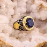 انگشتر ياقوت کبود مردانه کد 5034