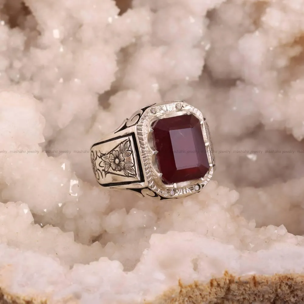 انگشتر یاقوت سرخ مردانه کد 5036