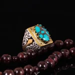 انگشتر فیروزه شجری مردانه کد 5054