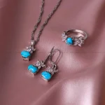 نیم ست فیروزه زنانه کد 4938